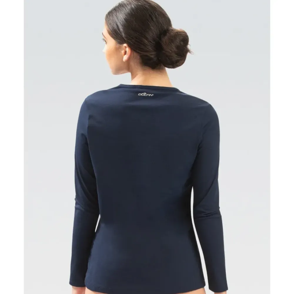 Dolfin Women's Crew Neck Long Sleeve Rash Guard Hot
