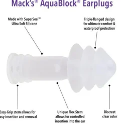 Mack's Aqua Block Silicone Earplugs w/ Case Discount