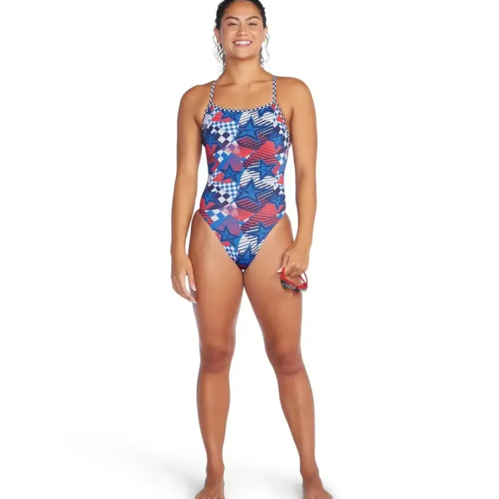 Speedo Printed Tri Back Overdrive New