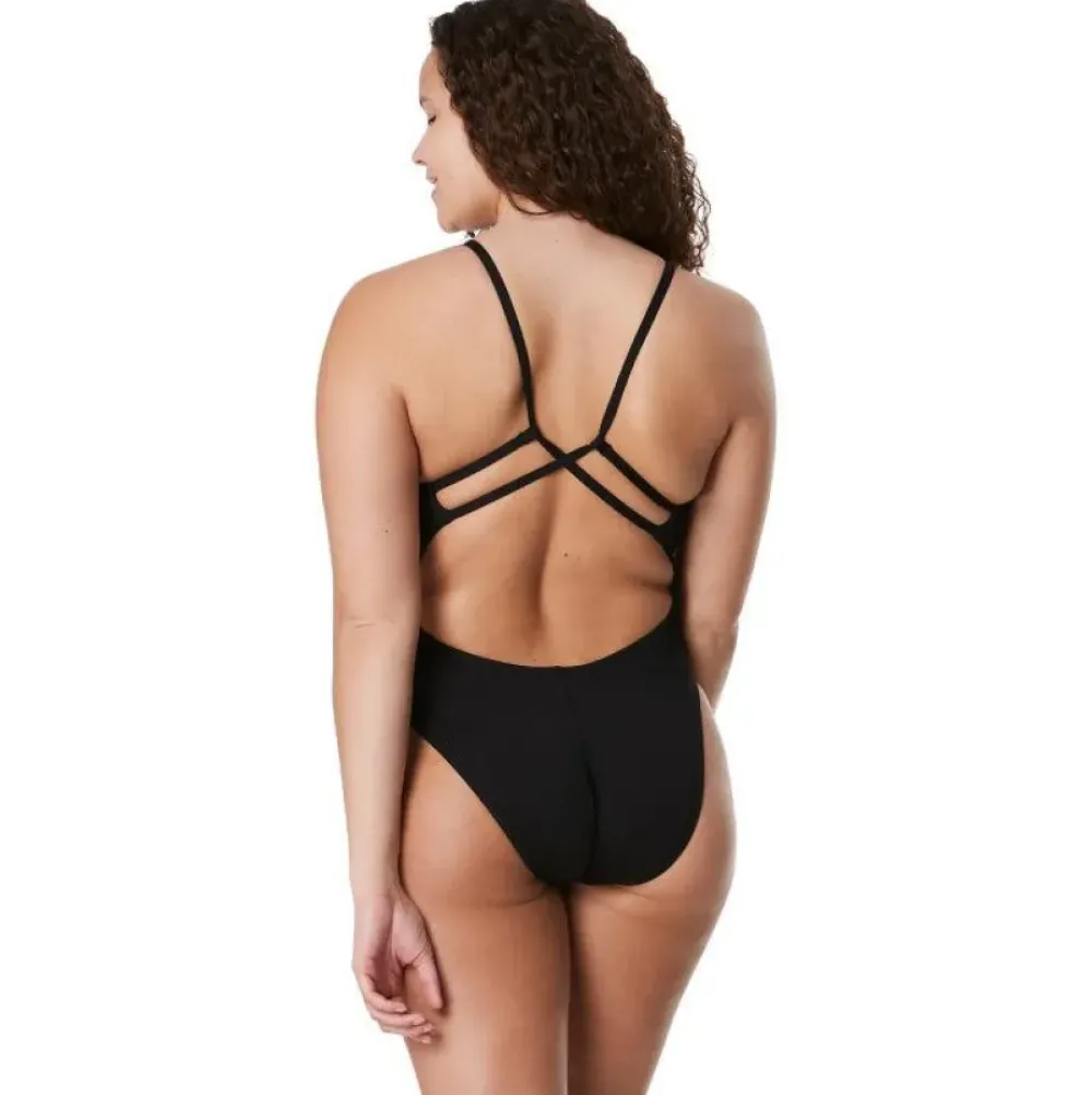 Speedo Solid Strappy Fixed Back Best