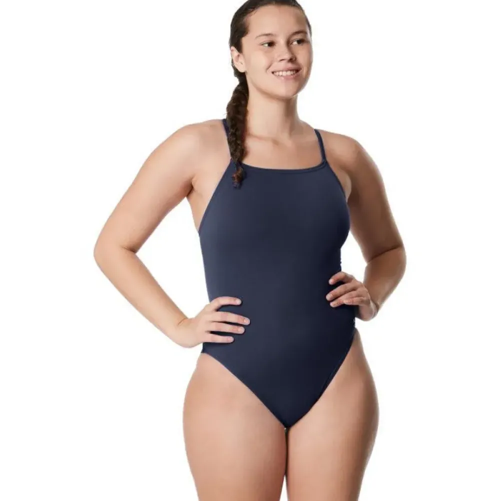 Speedo Solid Strappy Fixed Back Best