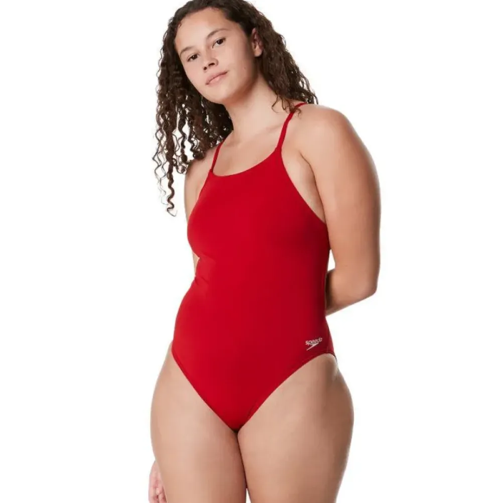Speedo Solid Strappy Fixed Back Best