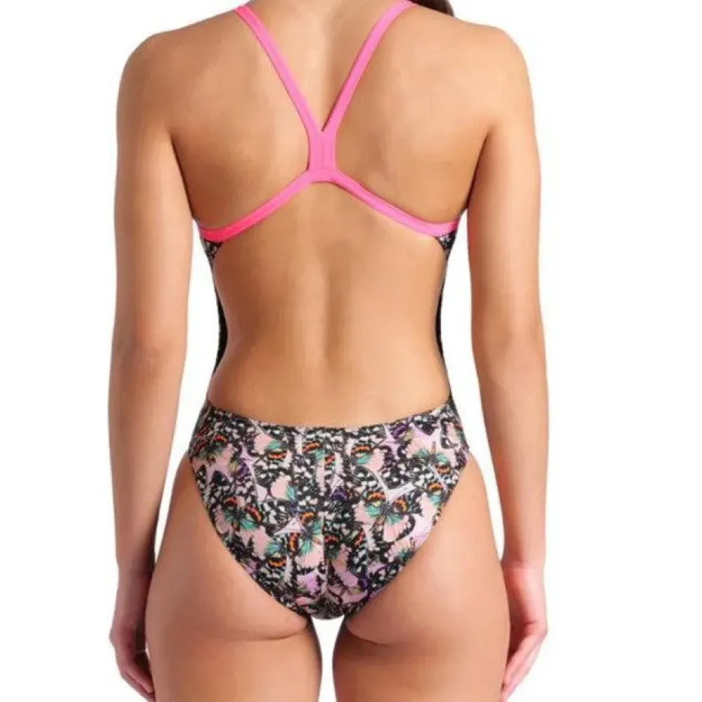 Arena W Butterflies Swimsuit Challenge Back 950 Shocking Pink-Multi New