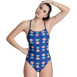 Arena W Desert Vibes Swimsuit Booster Back 750 Navy-Navy Multi Discount