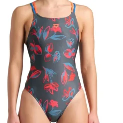 Arena W Floral Lace Plus Back 696 Dark Sage-Bright Coral Outlet