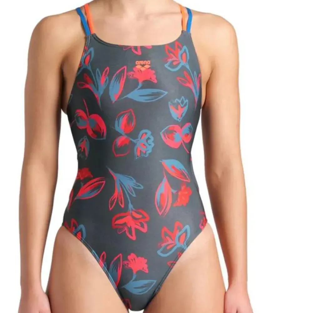 Arena W Floral Lace Plus Back 696 Dark Sage-Bright Coral Outlet