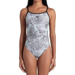 Arena W White Floral Swimsuit Lace Back Outlet