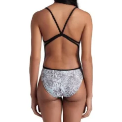 Arena W White Floral Swimsuit Lace Back Outlet